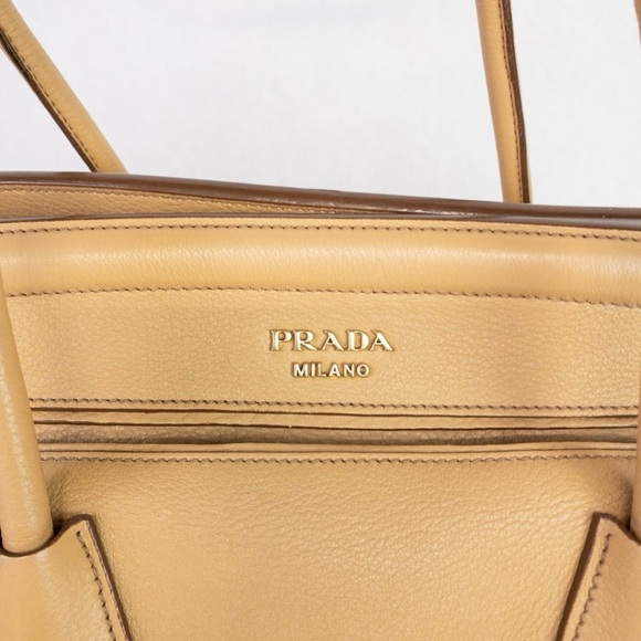 Prada Pebbled vitello daino tote Leather Bag **missing long strap** - Picture 4 of 16